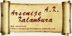 Arsenije Kalambura vizit kartica